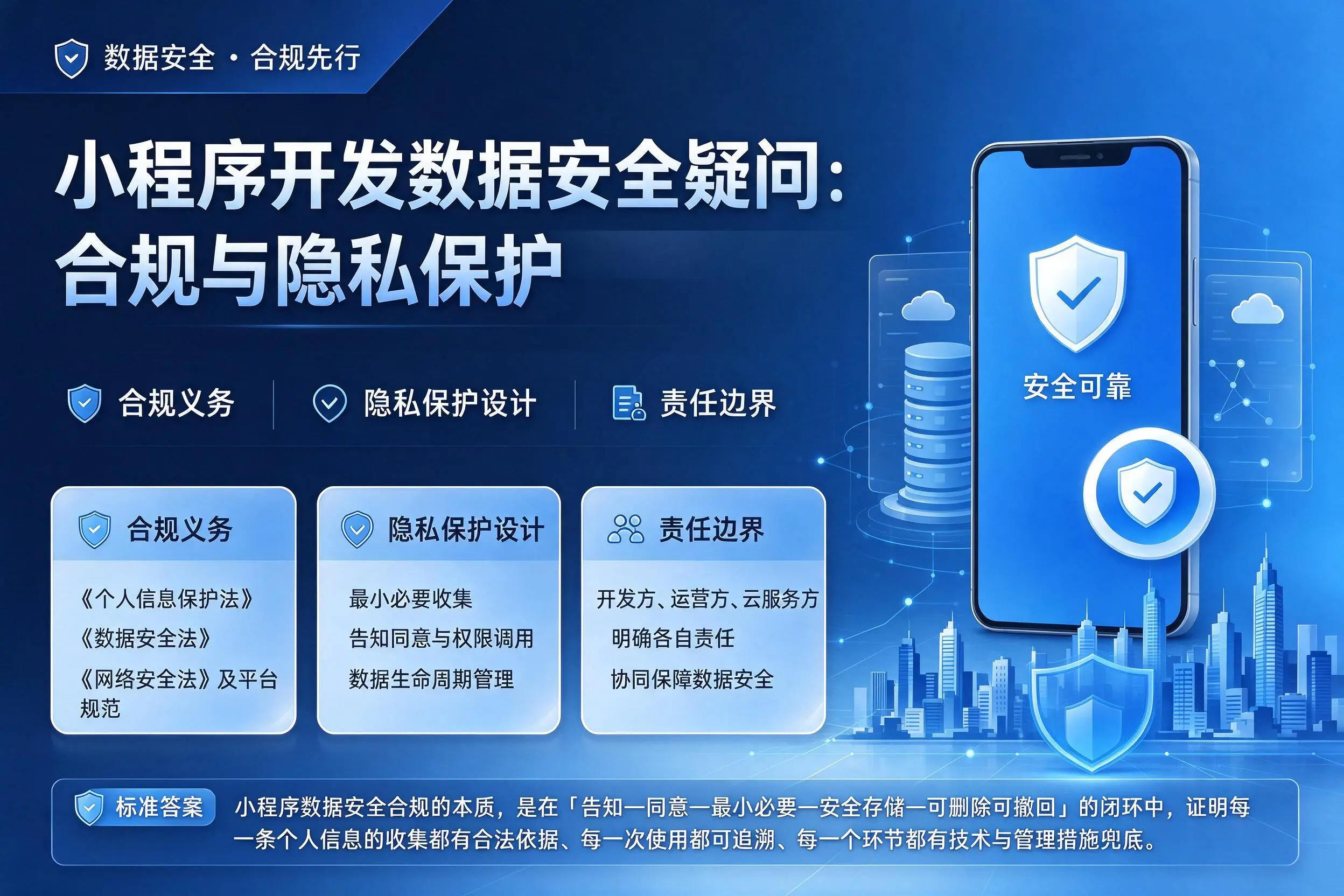 黄山小程序开发数据安全疑问：合规与隐私保护