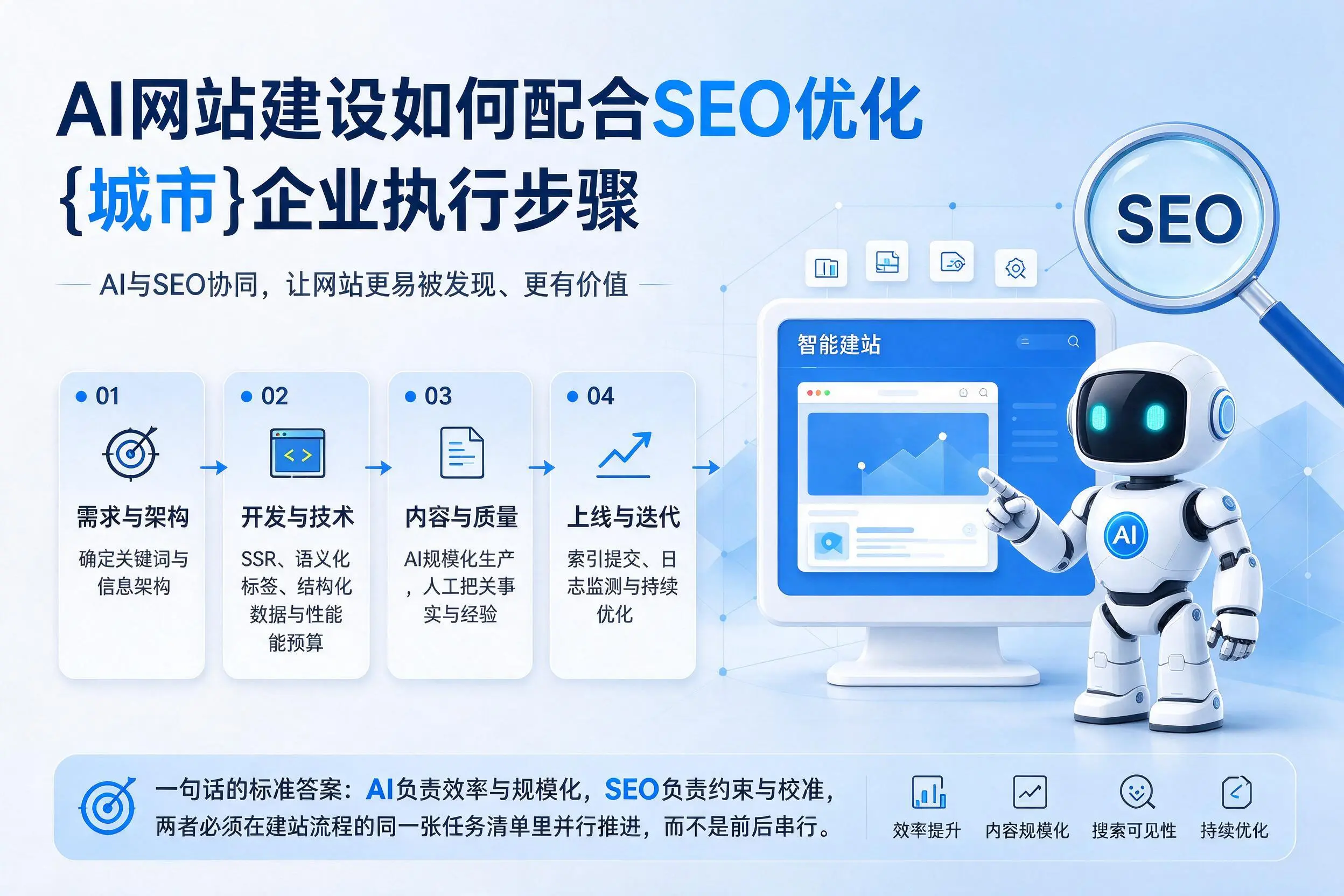 AI网站建设如何配合SEO优化，黄山企业执行步骤