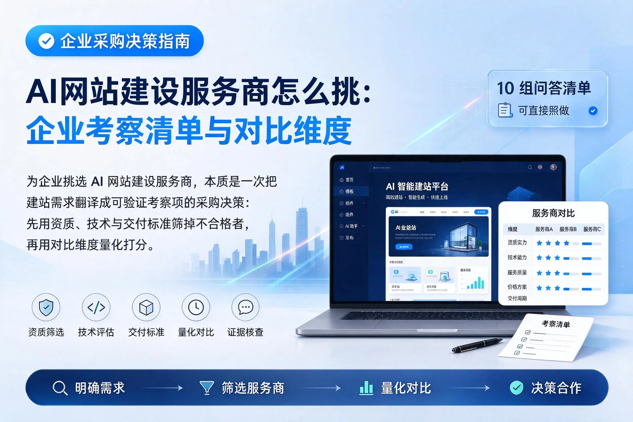 AI网站建设服务商怎么挑：黄山企业考察清单与对比维度