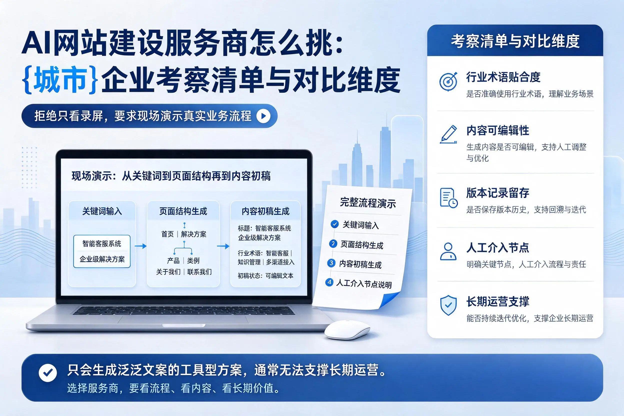 AI网站建设服务商怎么挑：黄山企业考察清单与对比维度