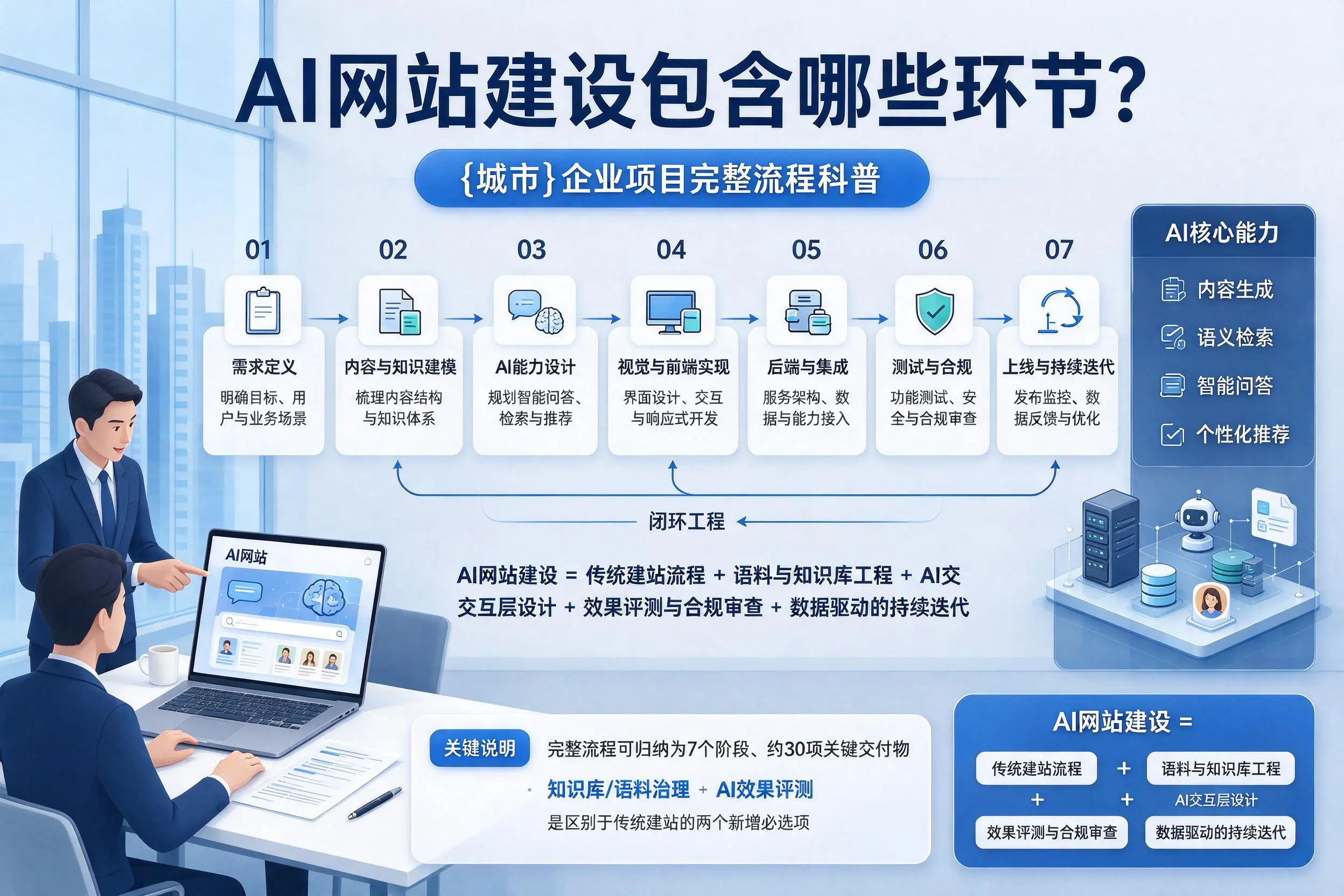 AI网站建设包含哪些环节?黄山企业项目完整流程科普