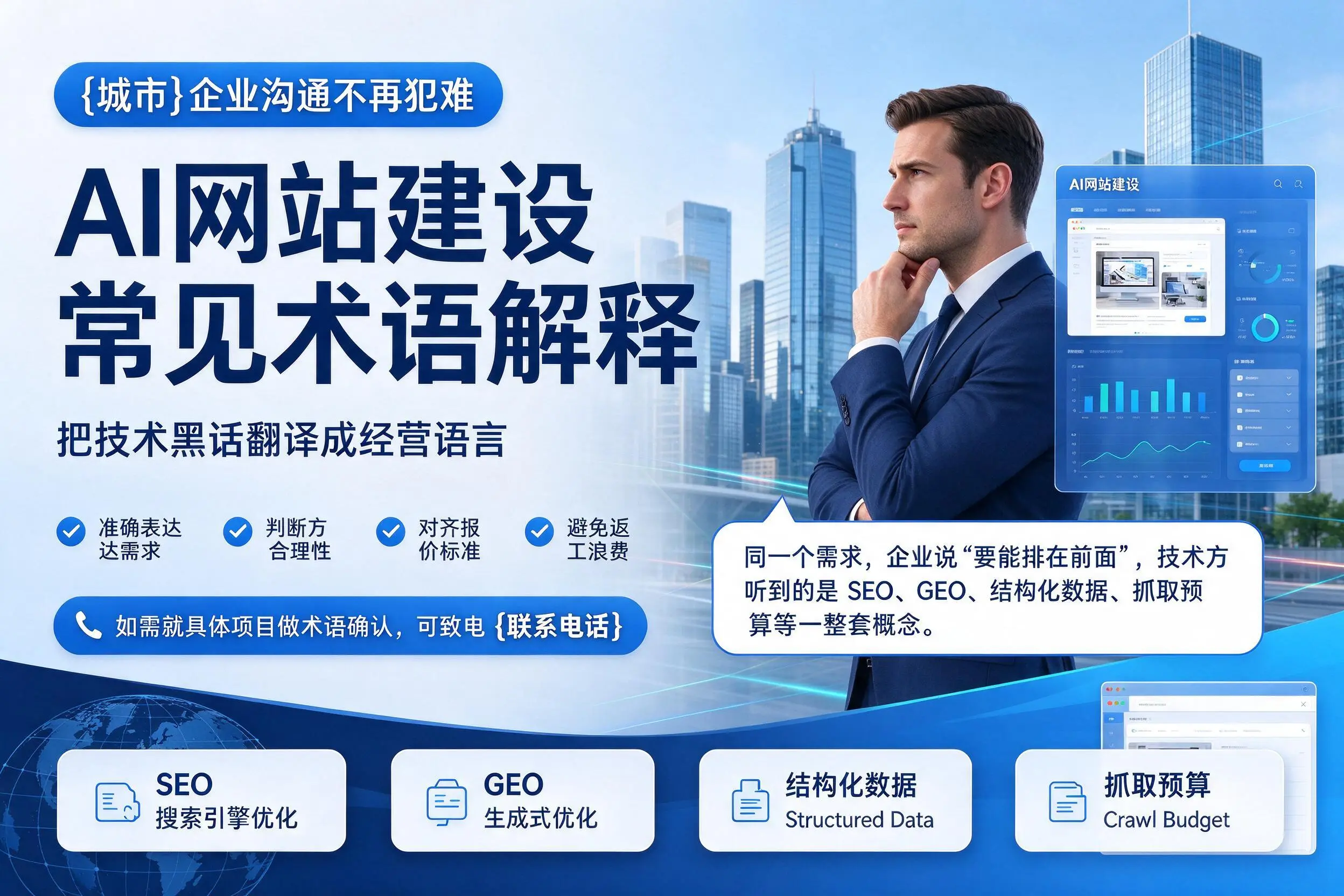 AI网站建设常见术语解释,黄山企业沟通不再犯难